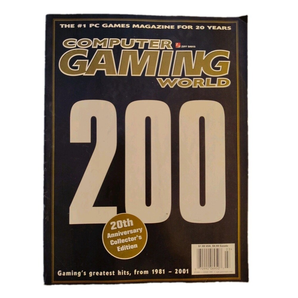 Computer Gaming World Issue 200 March 2001 20th Anniversary NO LABEL Retro PC...